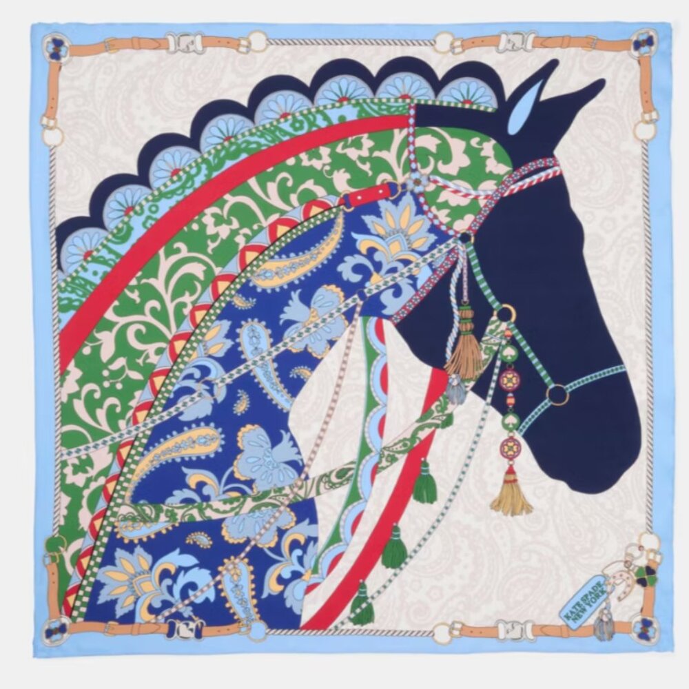 Only Piece!!! Lny Horse Silk Square Scarf from Kate Spade New York